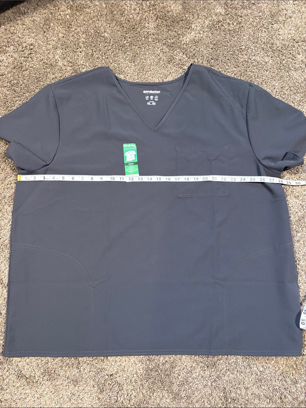 3X Unisex V-Neck Scrubstar Top in Charcoal